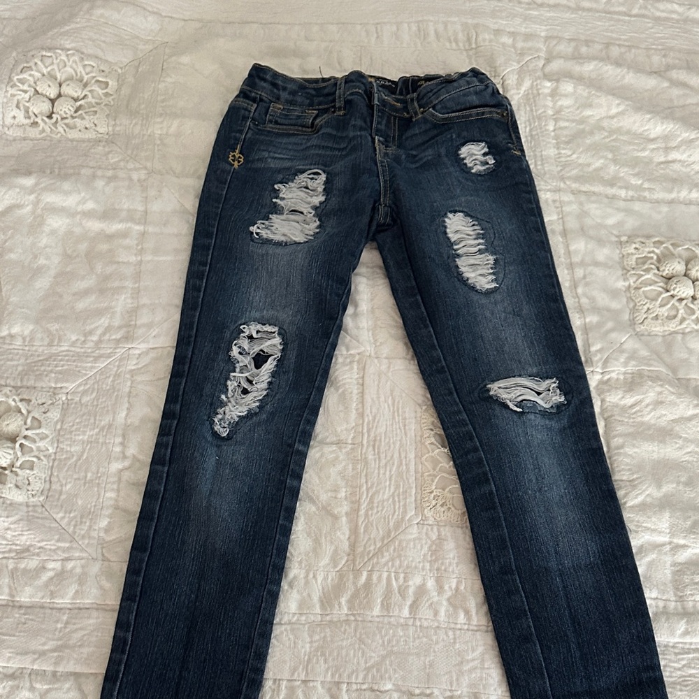 Lucky Brand Dark Blue Distressed Zoe Jeggings